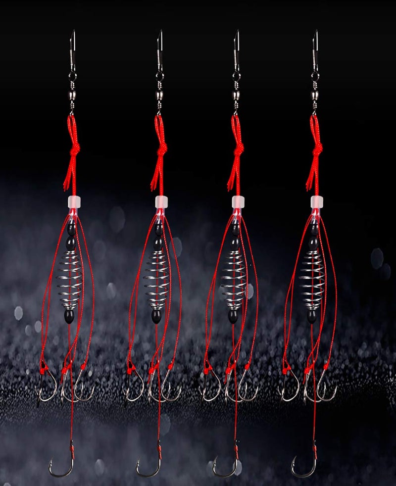 Dyxssm Trap Fishing Hooks Carp Fishing Baits Hook Lure with Fishing Spring Carp Feeder (Pack of 4) (9#) - Image 5